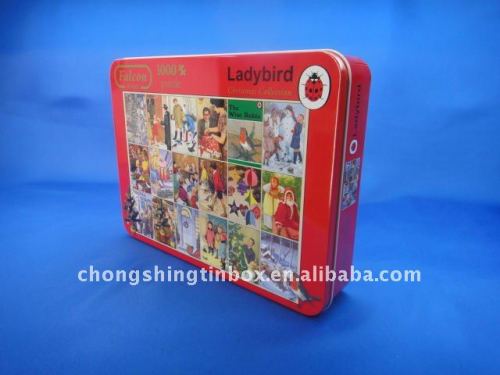 High quality tin cake box with both sides printed