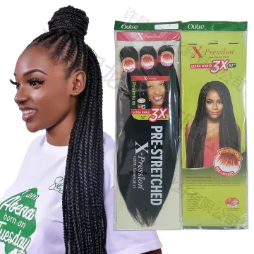 Customized Package Extensions Crochet for African Hair Expression Ombre  Braids Easy Braid Pre Stretched Synthetic Braiding Hair
