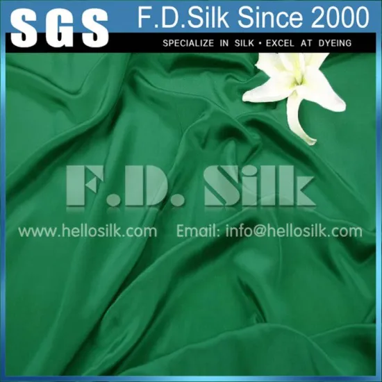 12MM Silk Crepe De Chine Width 45" Emerald-green No.21 Color