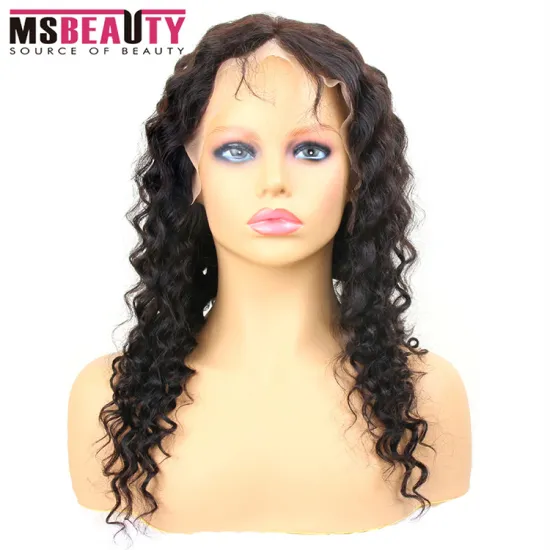 cheap wholesale price 150% density lace front 13x4 Deep Wave Brazilian Virgin Wigs for Black Women  human hair extension