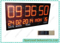 Sıcaklık göstergeli ve saat zamanlama kartlarına sahip LED zaman panosu