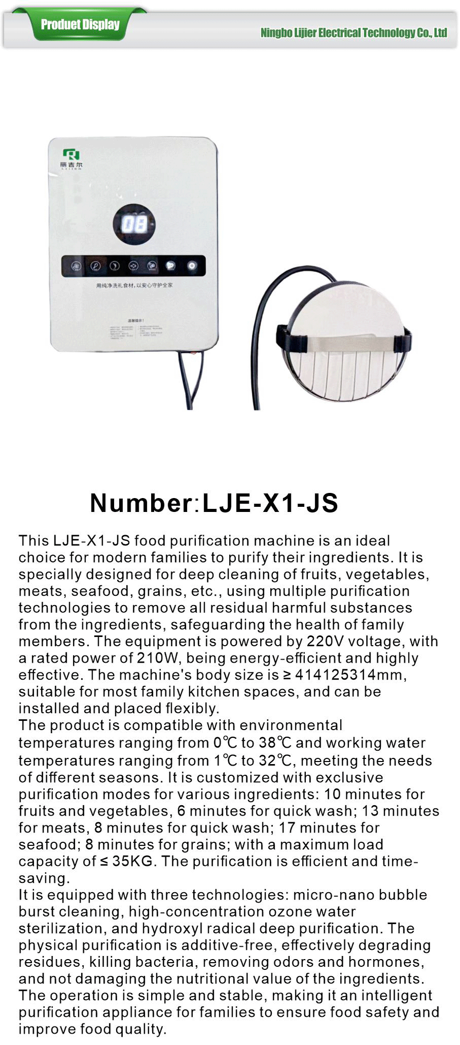 Safe Food Purifier Solution