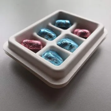 Paper pulp chocolate boxes inserts/plastic replace trays