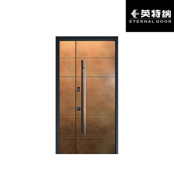 Brown Modern Aluminum Panel Entrance Door for Apartments