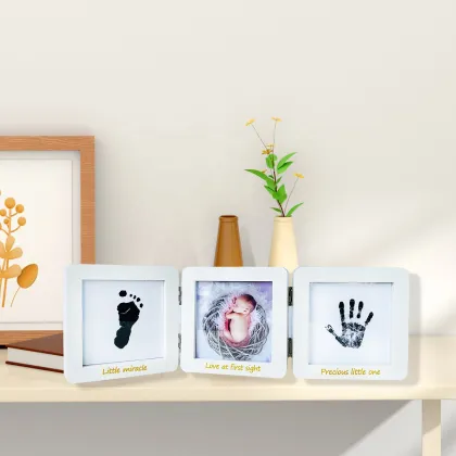 Wholesale Baby Hand Print Kit Clay Baby Foot Print Picture Frame