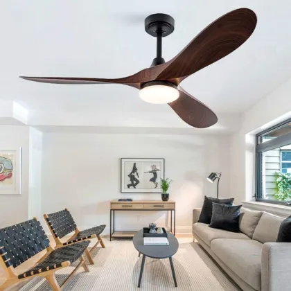 Lighted Wooden Ceiling Fan