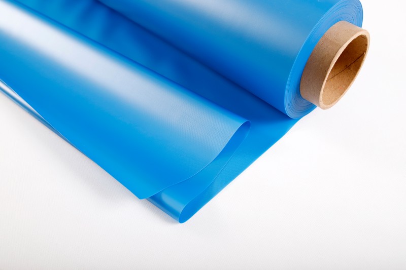 Película en relieve de PVC transparente azul