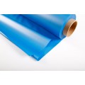 Filme em relevo em PVC azul transparente
