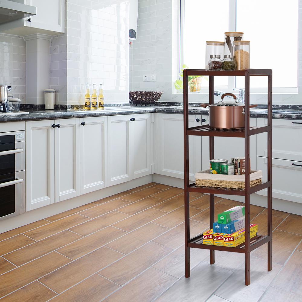 Bamboo Kitchen Rack 4 Tier Unit Adjustable