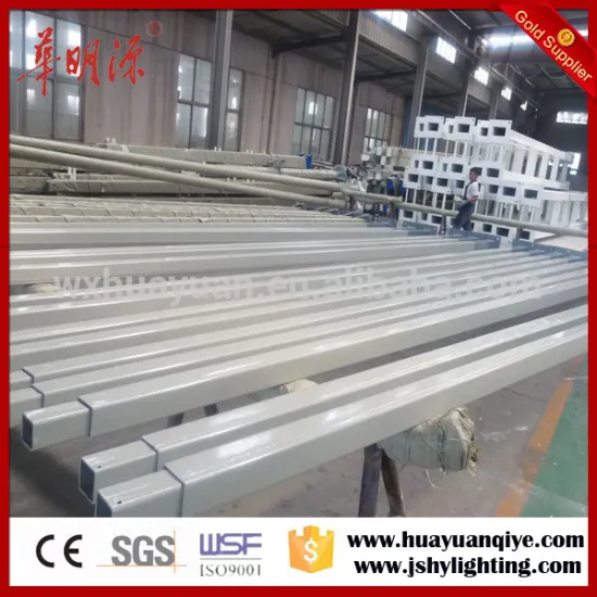 outdoor galvanized street lighting poles with double arms or single arm