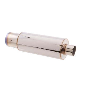 4 Inch Tip Muffler Exhaust with 4 Inch Inlet and Removable Silencer - Universal