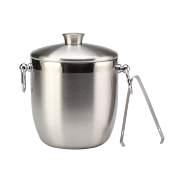 Stainless steel ice bucket with lid