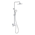 JASUPI Piano Grifos De Ducha Chrome Brass Hot Cold Rain Shower Mixer Faucet Set With Hand Shower