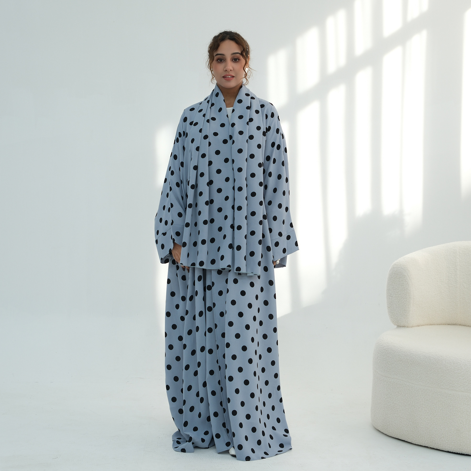 Polka Dots Abaya Hijab Set (5)