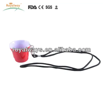 Eco friendly reusable 2oz plastic red shot glass