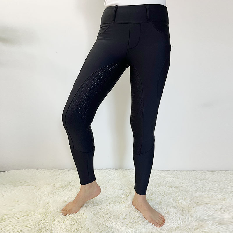 Vinterkvinnor Silikon ridning Leging Equestrian Breeches Moisture Wicking Leggings