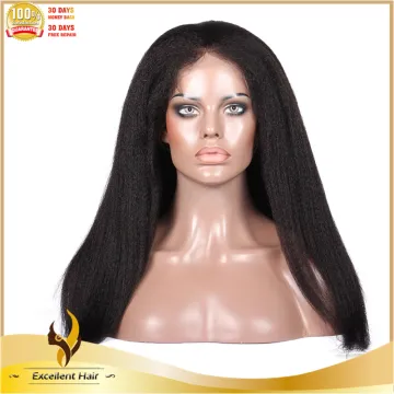 Indian human hair black hairstyle for short yaki hair full lace human hair wig