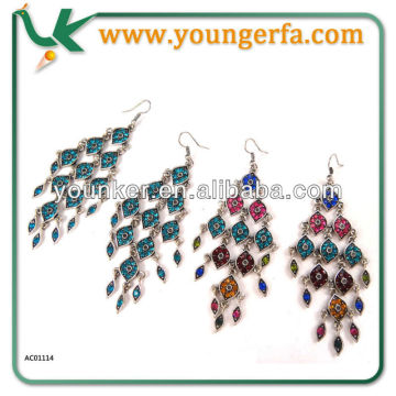 Popular Style Brass Rhinestone Chandelier Earrings