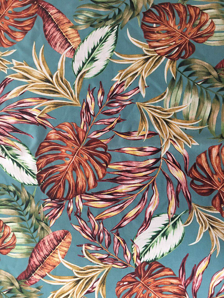 Tropical Design Rayon Poplin shuttle 45S Printing Fabric