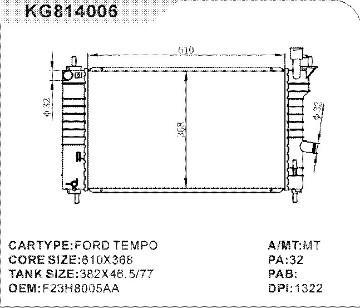 auto radiator car for FORD TEMPO     OEM:F23H8005AA