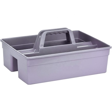 Professional Industrial 3-Compartment Plastic Cleaning Caddy: A High-Quality, Commercial-Grade Tool Organizer with Handle for Efficient Cleaning Operations