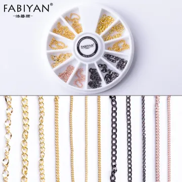 Nail Art Wheel Chain Hollow Metal Decoration Jewelry Accessories Strip Line DIY Design Punk 3D Tips UV Gel Polish Tools Manicure