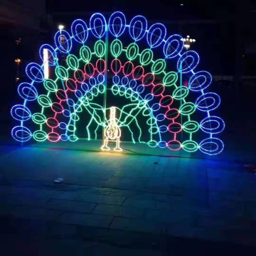 Pavone 3d illuminato di alta qualità raytop - decorazione esterna