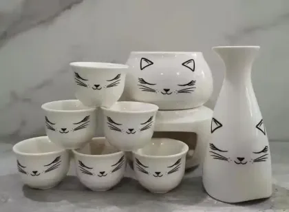 Hand-Painted Porcelain Shochu Sake Set