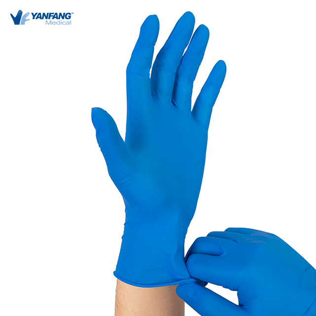 Dark Blue Long Nitrile Gloves