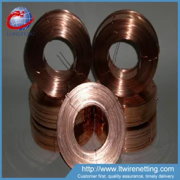 galvanized flat stitching coil wire / 0.1mm-6mm flat copper braided wire