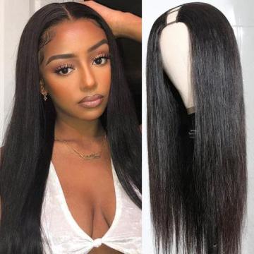 Silky Straight U Part Human Hair Wig