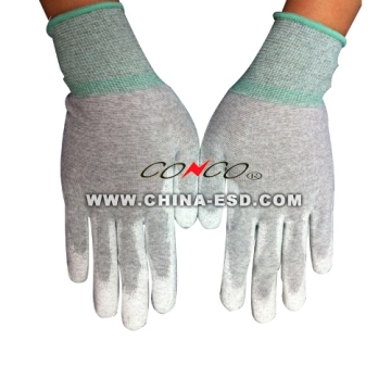 Antistatische Carbonfaser PU palm beschichtete Handschuhe