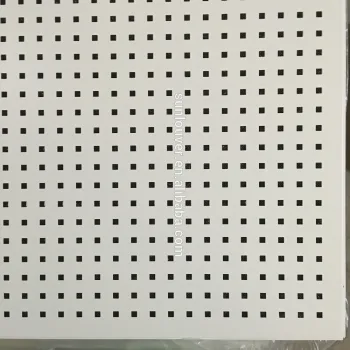 Perfortated metal tile ceiling as office ceiling