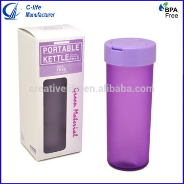 400ml Plastic Frosted PC Bottle Sports Bottle Tumbler with Bear Lid