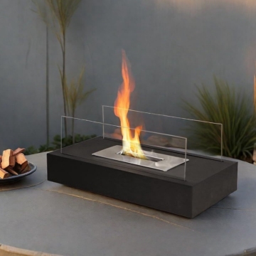 Portable Tabletop Fire Pit Kit: Mini Glass Fire Bowl for Indoor/Outdoor Patio and Garden Decor