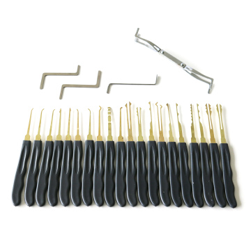 24pcs Locksmith Supplies Practice Lock Pick Set With Clear Padlock