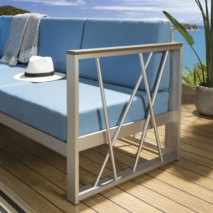 King Patio Sofa: Royal Blue Modern Outdoor Garden Furniture Set