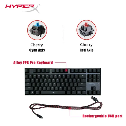 Hyper X Alloy FPS Pro Red LED Backlit 87-Key Mechanical Gaming Keyboard