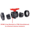 ANSI/DIN/JIS/BS Standard Industrial PVC True Union Ball Valve (1/2" hingga 4")