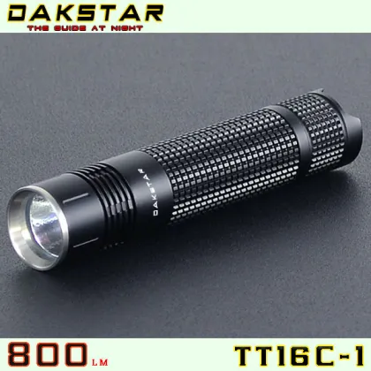 DAKSTAR TT16C-1 800LM CREE XML T6 LED 18650 Aluminum Police Emergency Rechargeable Mini CREE LED Torch Light
