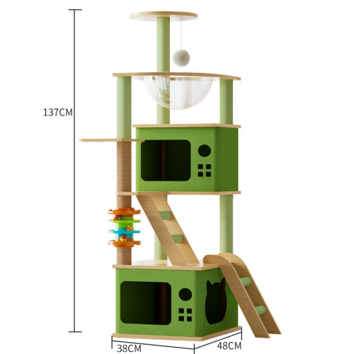 Multi-Storey Colorful Cat Climbing Scratching Tree Tower