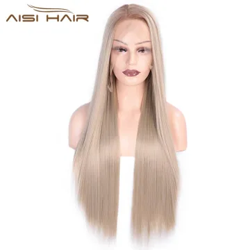 High Temperature Long Brown Wig Lace Frontal Wigs Synthetic Fiber Lace Front Wig Silky Straight For Black Women