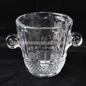 unique machine made embossing glass ice bucket