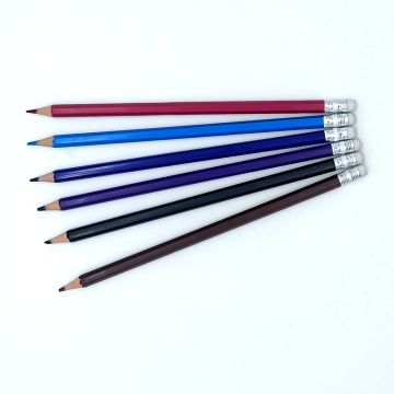 Wholesale Custom Colored Pencil Sets with Eraser Topper in 12 Colors
