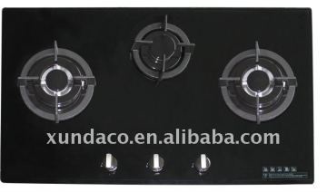 3 burner glass built-in gas hob gas cooker with CE