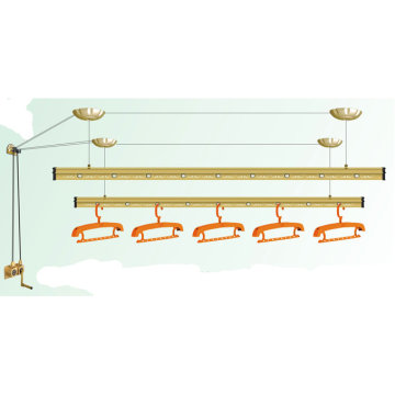 Stainless Steel Wire Rope-Operated Lifting Clothes Drying Rack
