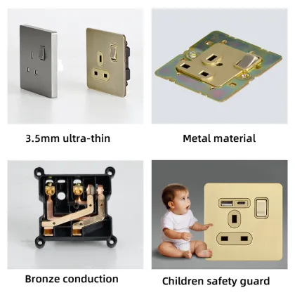 Luxury Two Way Computer Socket Gold Electrical Switches and Sockets UK