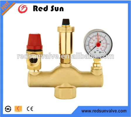 HR6110 factory manufacture brass water heating system safety pressure air vent sets valve