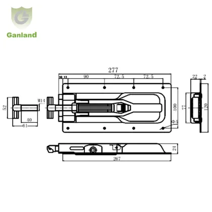 GL-12158 Truck Sideboard Latch Trailer Sideboard Closure