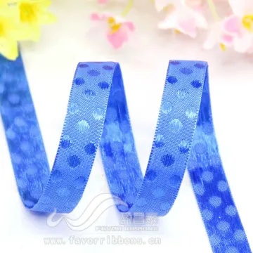Jacquard polka dots polyester ribbon